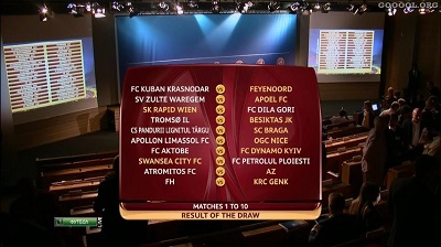 Лига Европы 2013-14 / Жеребьевка раунда плей-офф